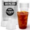 40 Pack - 20 oz Clear Plastic Cups with Lids, Sturdy & Food Safe BPA-Free Iced Coffee Cups with lids, Disposable Cups for Smoothies with lids for Cold Drinks